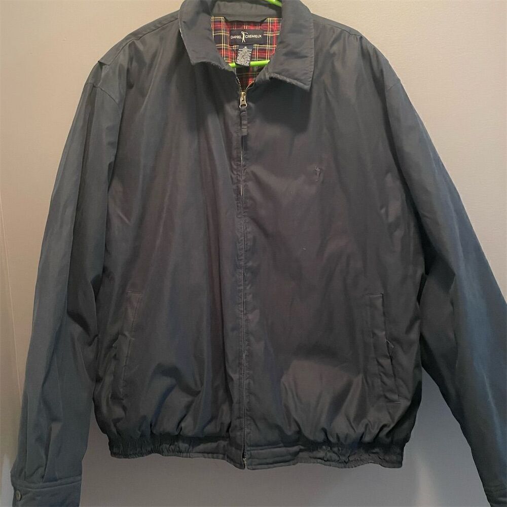 Daniel Cremieux Men's XL Blue Quilted, Preppy Spring Jacket Suede Feel